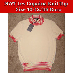 New Les Copains Beige Knit Top Large 10-12 Euro 46